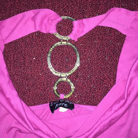 Magenta top with chains in back - Picture 3 of 5
